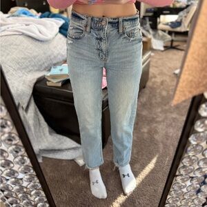 Stylish Light Blue Women's Straight Leg Jeans